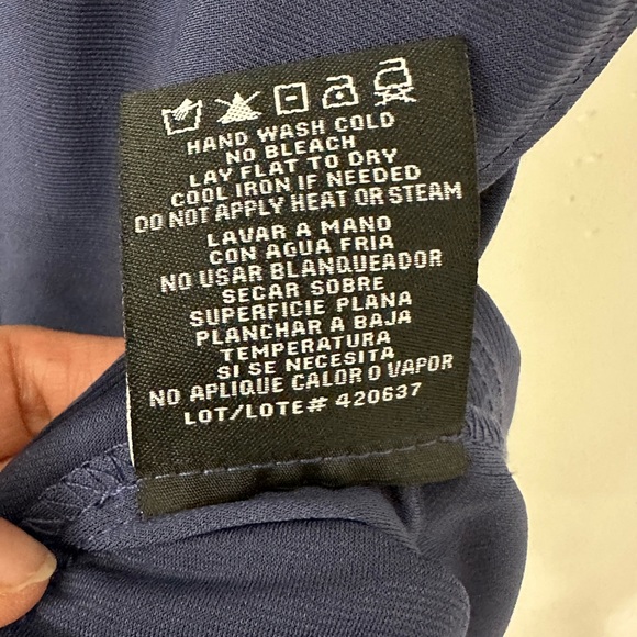 R&M Richards Plus Size Rhinestone-Trim One-Shoulder Dress Size 14W Navy Blue - Picture 8 of 13